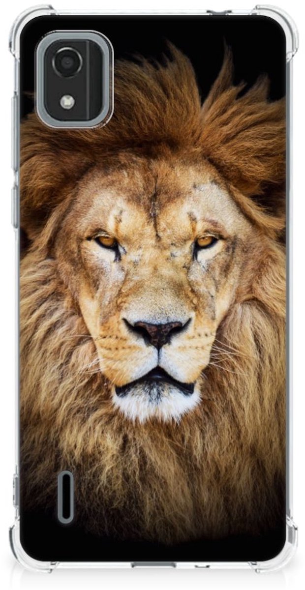 TPU Case Anti-Shock voor Nokia C2 2nd Edition Case Anti-shock Leeuw