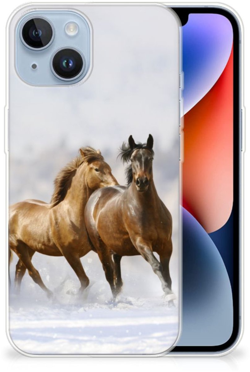 Apple iPhone 14 TPU Hoesje Paarden