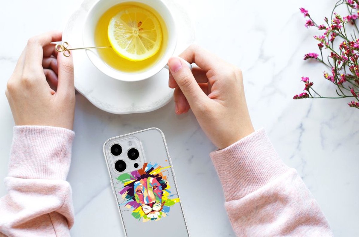 iPhone 15 Pro Max Telefoonhoesje met Naam Lion Color