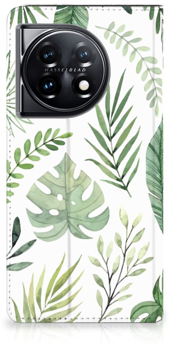Standcase Hoesje voor OnePlus 11 Smart Cover Leaves