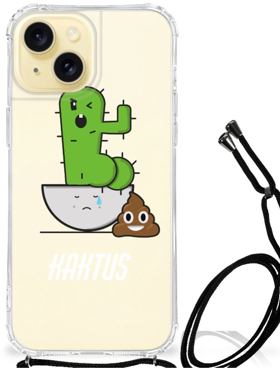 Apple iPhone 15 Stevig Bumper Hoesje Cactus Poo