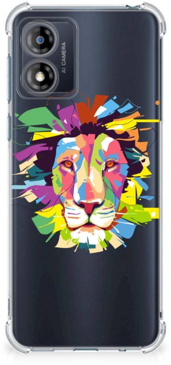 Motorola Moto E13 Stevig Bumper Hoesje Lion Color