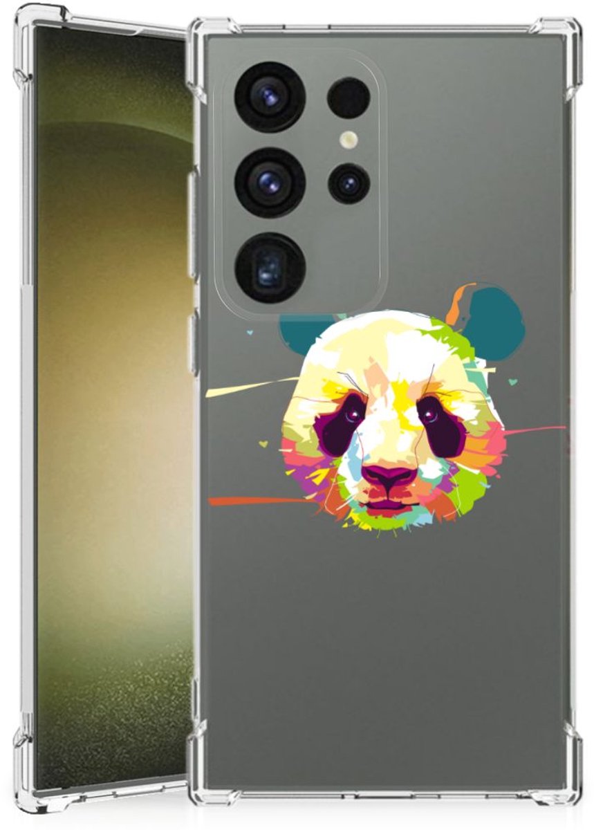 Samsung Galaxy S24 Ultra Stevig Bumper Hoesje Panda Color