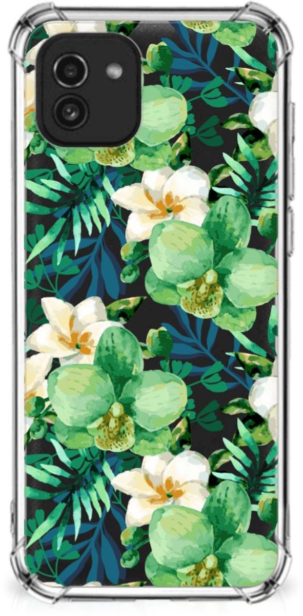 Samsung Galaxy A03 Case Orchidee Groen
