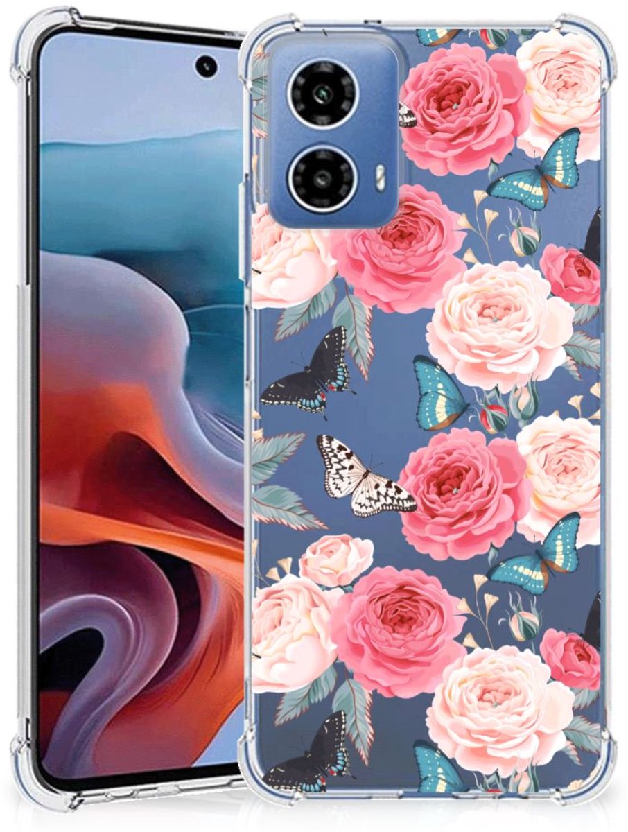 Motorola Moto G34 Case Butterfly Roses