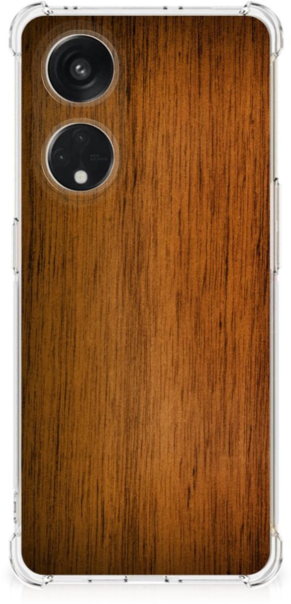 OPPO A98 Stevig Telefoonhoesje Donker Hout