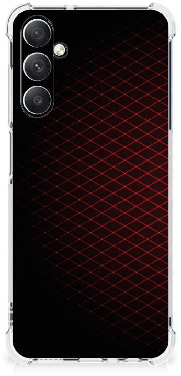 Samsung Galaxy A05s Doorzichtige Silicone Hoesje Geruit Rood