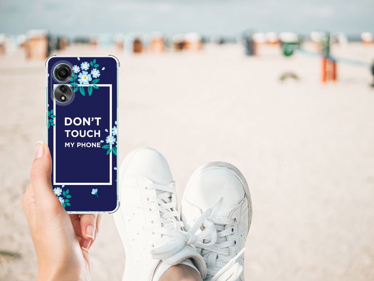 Back Cover voor OPPO A78 4G Anti Shock Case Flowers Blue DTMP