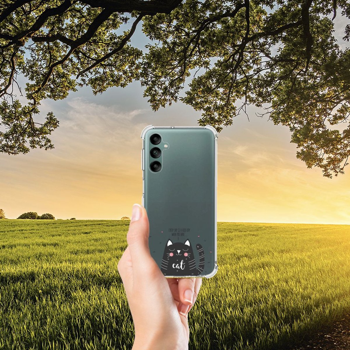 Samsung Galaxy A24 Stevig Bumper Hoesje Cat Good Day