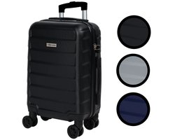 Leonardo Handbagage Koffer - Reiskoffer Handbagage - Reis Trolley - Cijferslot - 52 x 34,5 x 20 cm - Zwart