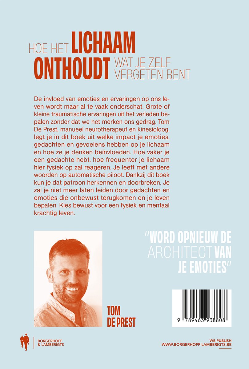 Hoe het lichaam onthoudt wat je zelf vergeten bent - back cover