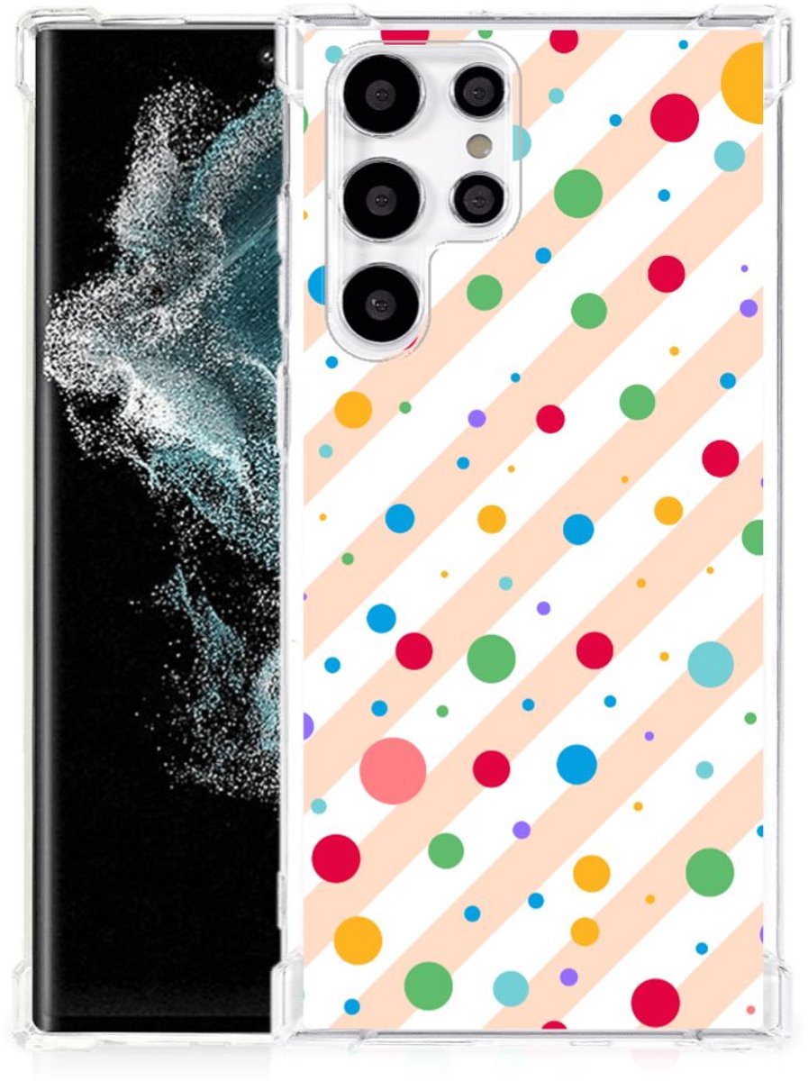 Samsung Galaxy S22 Ultra Doorzichtige Silicone Hoesje Dots