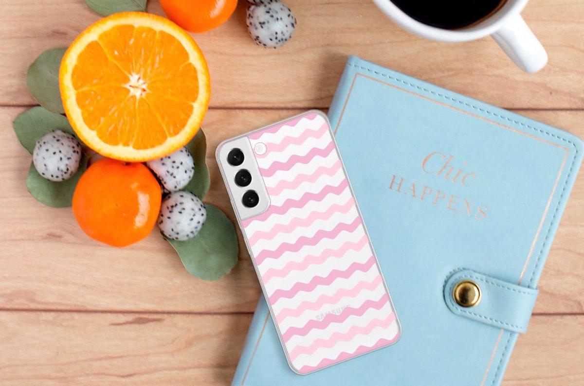 Samsung Galaxy S22 Plus TPU bumper Waves Roze