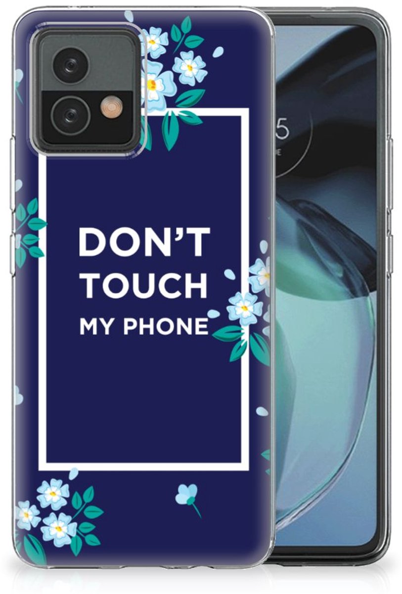 Motorola Moto G72 Silicone-hoesje Flowers Blue DTMP