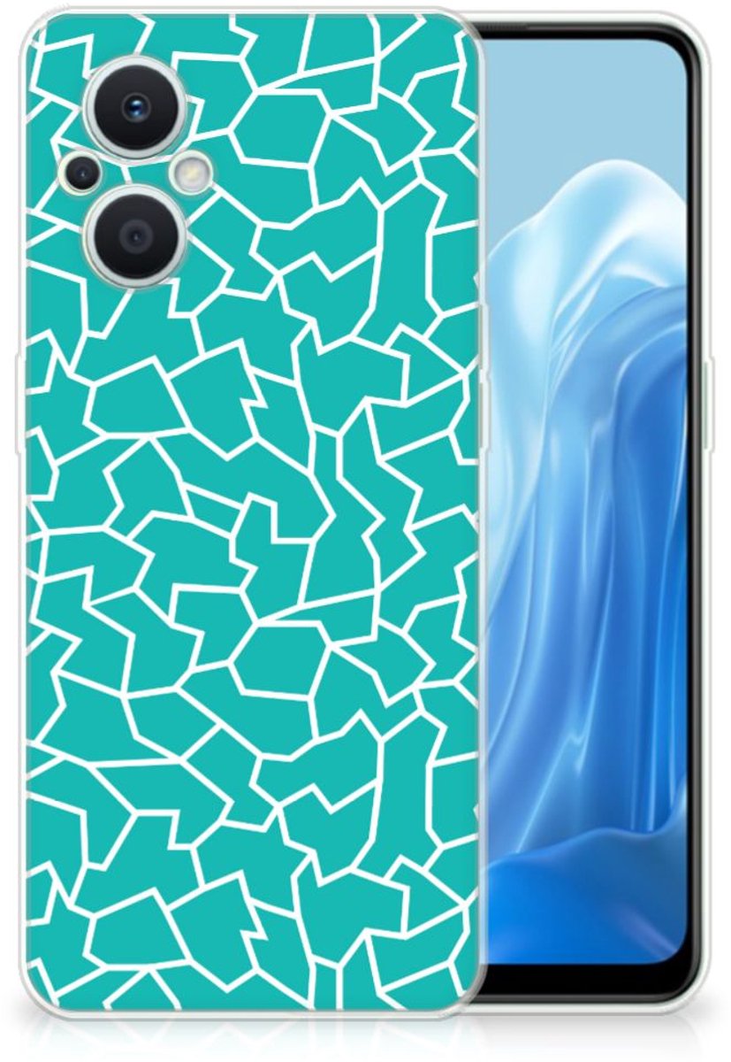 OPPO Reno8 Lite Hoesje maken Cracks Blue