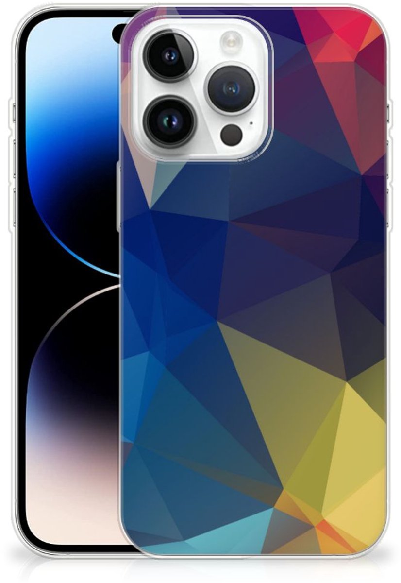 iPhone 14 Pro Max TPU Hoesje Polygon Dark