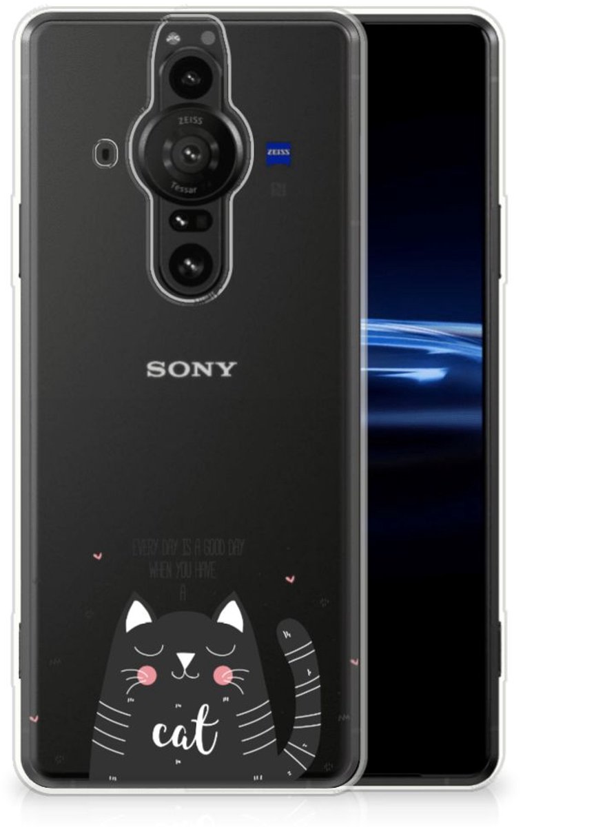 Sony Xperia Pro-I Telefoonhoesje met Naam Cat Good Day
