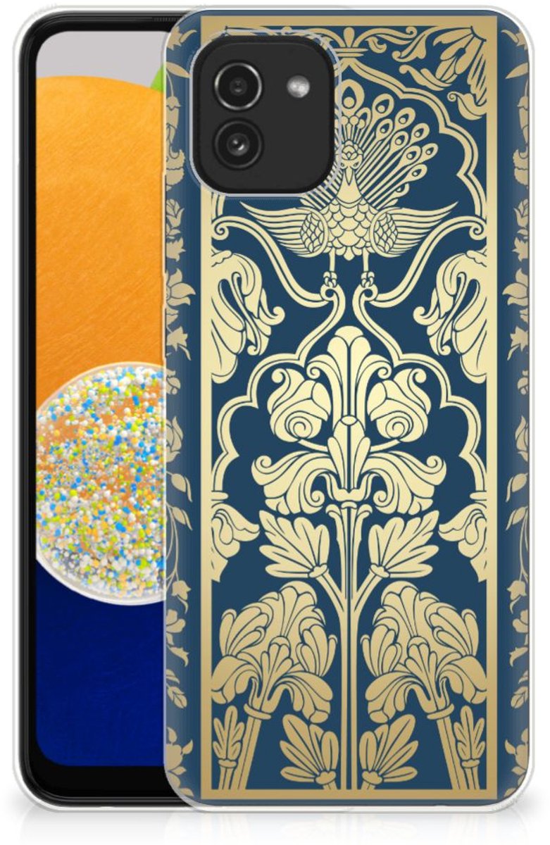 Samsung Galaxy A03 TPU Case Beige Flowers