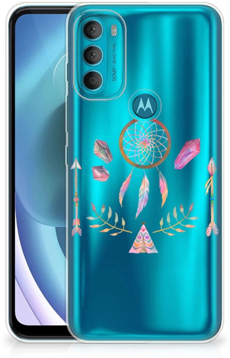 Motorola Moto G71 5G Telefoonhoesje met Naam Boho Dreamcatcher