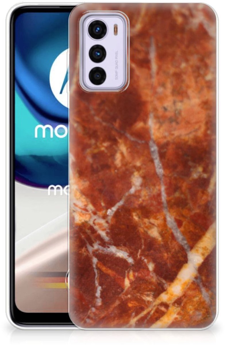 Motorola Moto G42 TPU Siliconen Hoesje Marmer Bruin