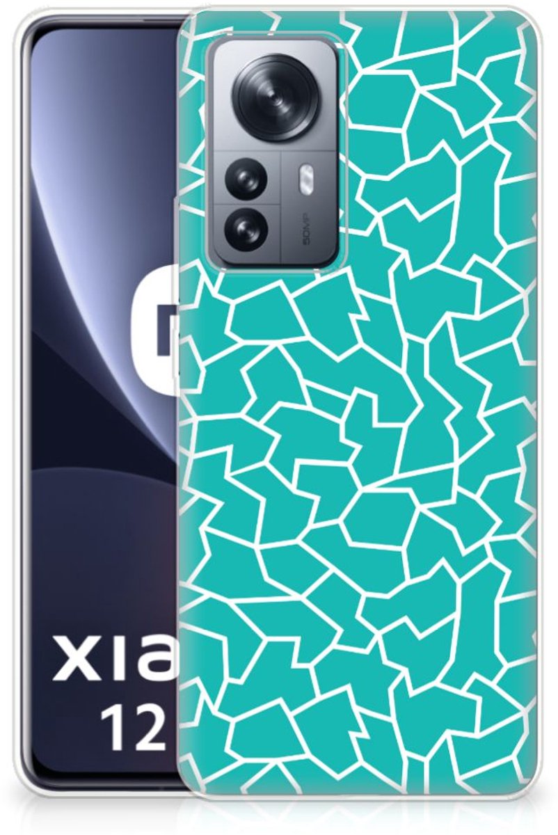 TPU Hoesje voor Xiaomi 12 Pro Hoesje maken Cracks Blue