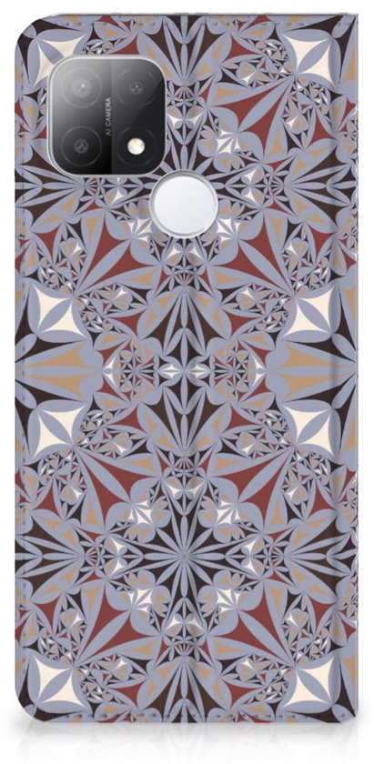 Flip Cover OPPO A15 Smart Cover Flower Tiles