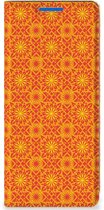 Coque Téléphone OPPO Reno 6 Pro Plus 5G Etui Portefeuille Batik Orange