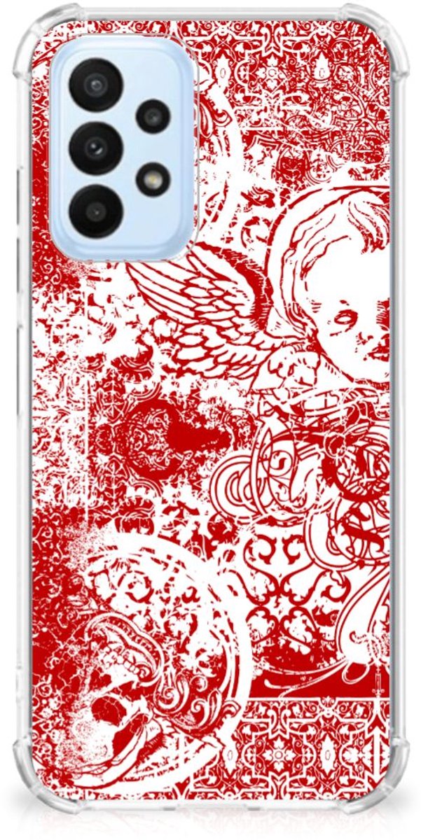 Extreme Case Samsung Galaxy A23 Angel Skull Rood
