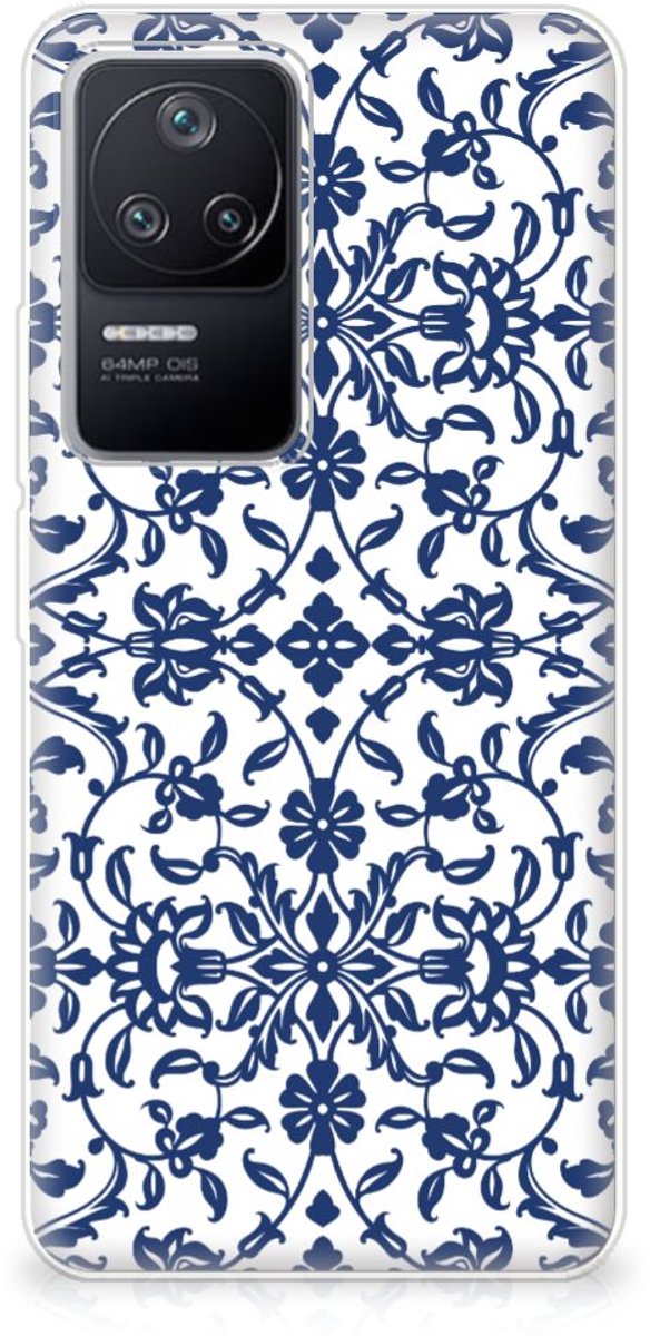 Back Cover voor Xiaomi Poco F4 TPU Case Flower Blue