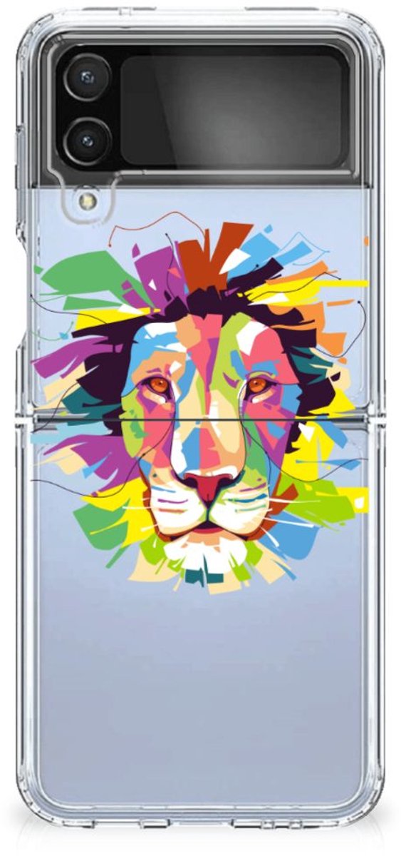 Samsung Galaxy Z Flip 4 Telefoonhoesje met Naam Lion Color