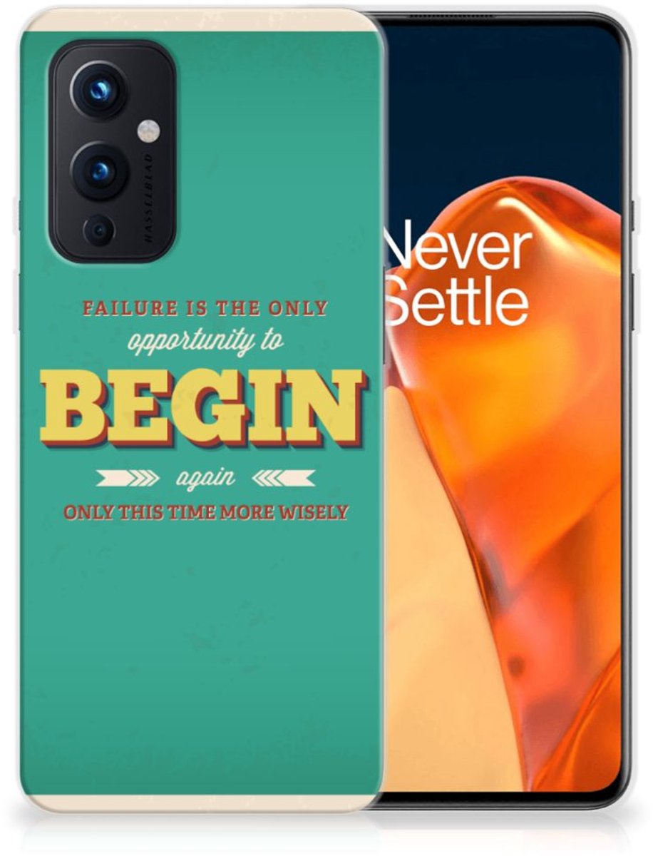 OnePlus 9 Siliconen hoesje met naam Quote Begin