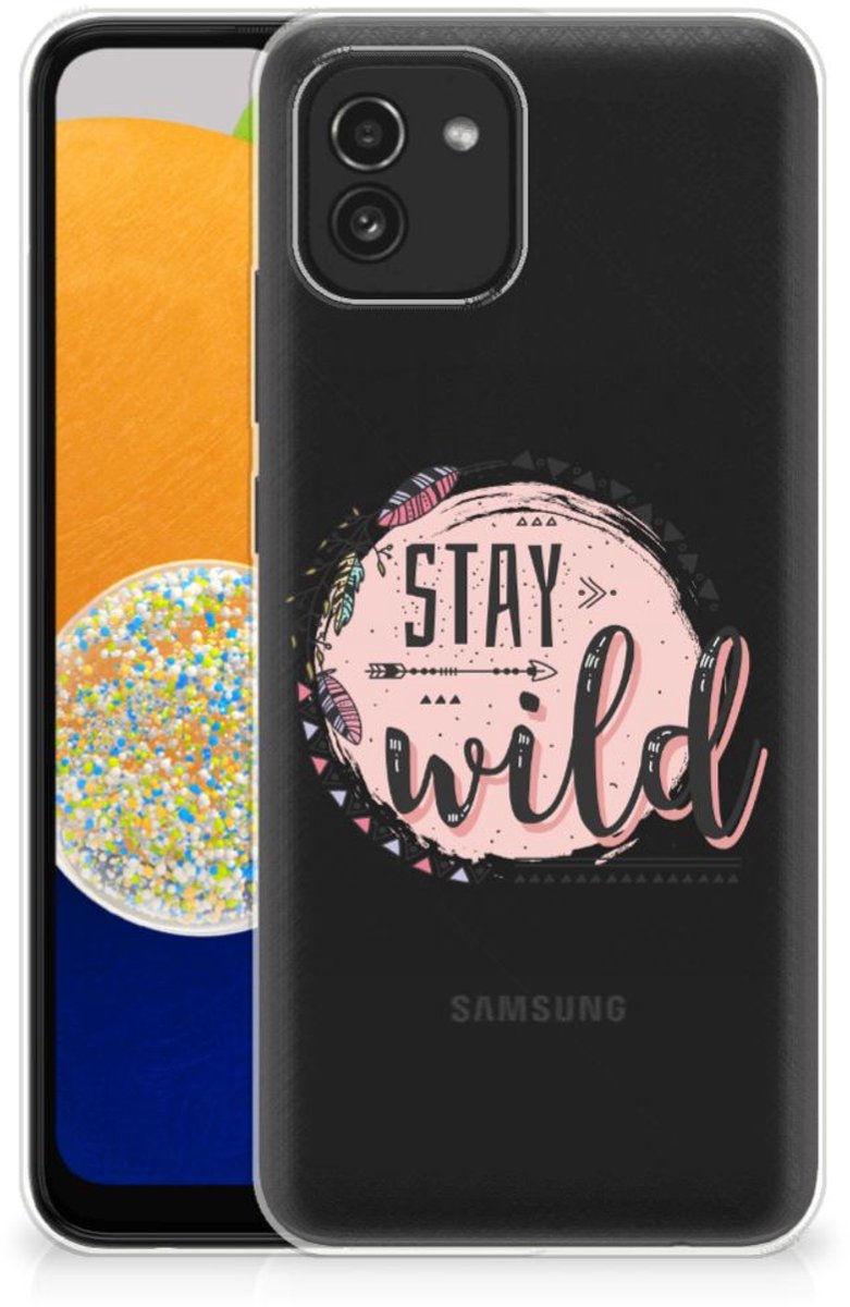 Samsung Galaxy A03 Telefoonhoesje met Naam Boho Stay Wild