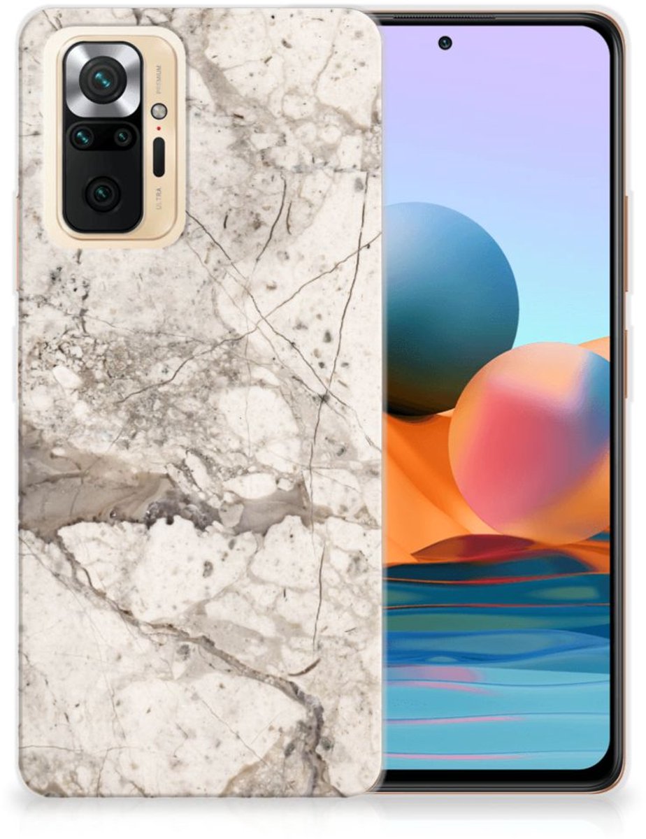 Xiaomi Redmi Note 10 Pro TPU Siliconen Hoesje Marmer Beige