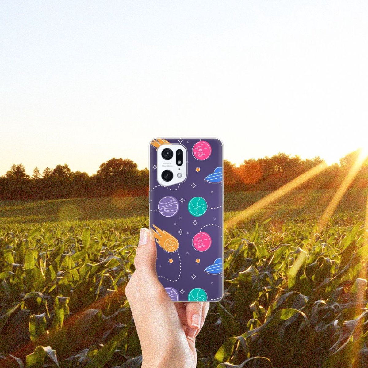 Back Cover voor OPPO Find X5 Pro Silicone Back Cover Space