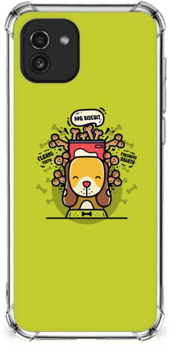 Back Cover voor Samsung Galaxy A03 Stevig Bumper Hoesje Doggy Biscuit