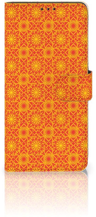 PU Premium Housse pour OnePlus 9 Pro Portefeuille Batik Orange