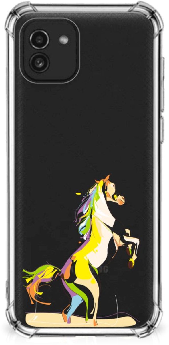 TPU Case Anti-Shock voor Samsung Galaxy A03 Stevig Bumper Hoesje Horse Color