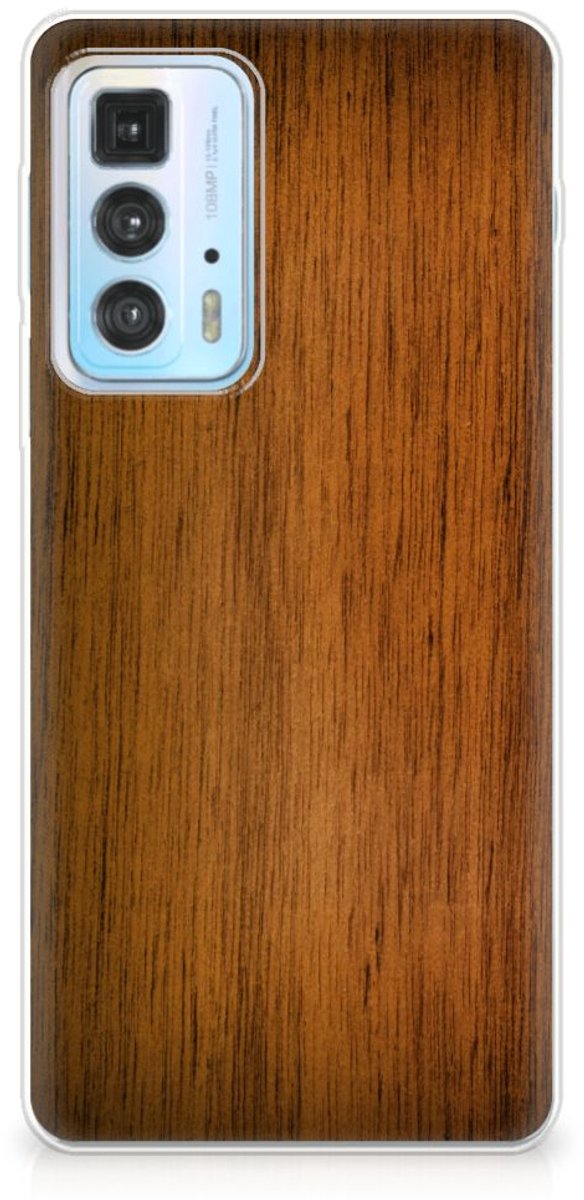 Motorola Edge 20 Pro Bumper Hoesje Donker Hout