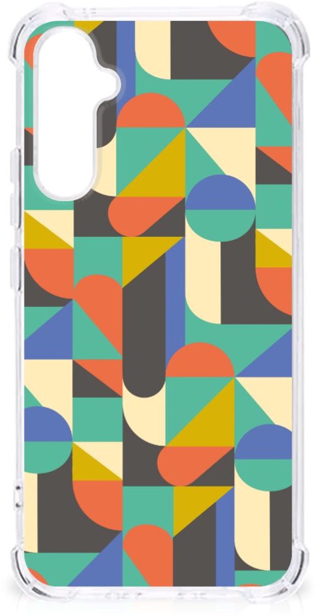 Back Cover voor Samsung Galaxy A34 Doorzichtige Silicone Hoesje Funky Retro