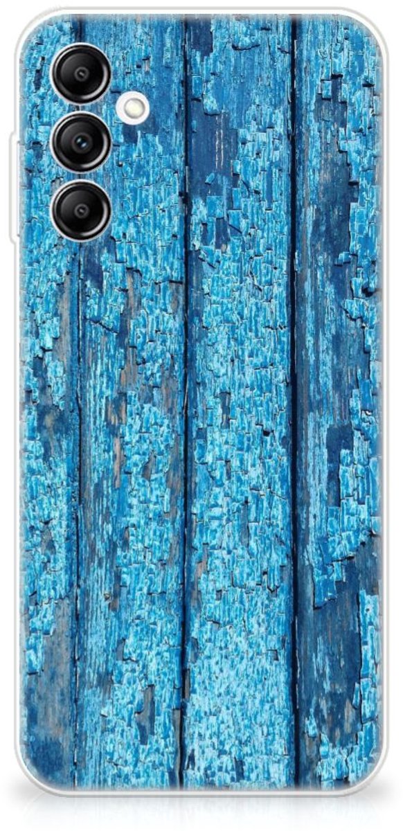 Samsung Galaxy A14 5G Bumper Hoesje Wood Blue