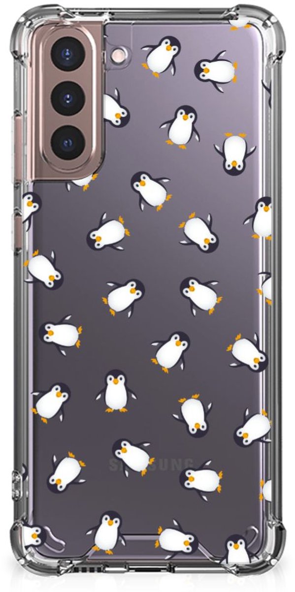 Doorzichtige Silicone Hoesje voor Samsung Galaxy S21 Plus Pinguïn