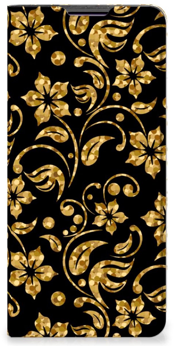 Motorola Edge 30 Pro Smart Cover Gouden Bloemen