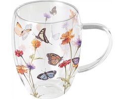 dubbelwandig-theeglas-butterfly garden-Ambiente-vlinders-cadeau-kado-double walled-Borosilicate glass- 350 ml dubbelwandig-theeglas-butterfly garden-Ambiente-vlinders-cadeau-kado-double walled-Borosilicate glass- 350 ml