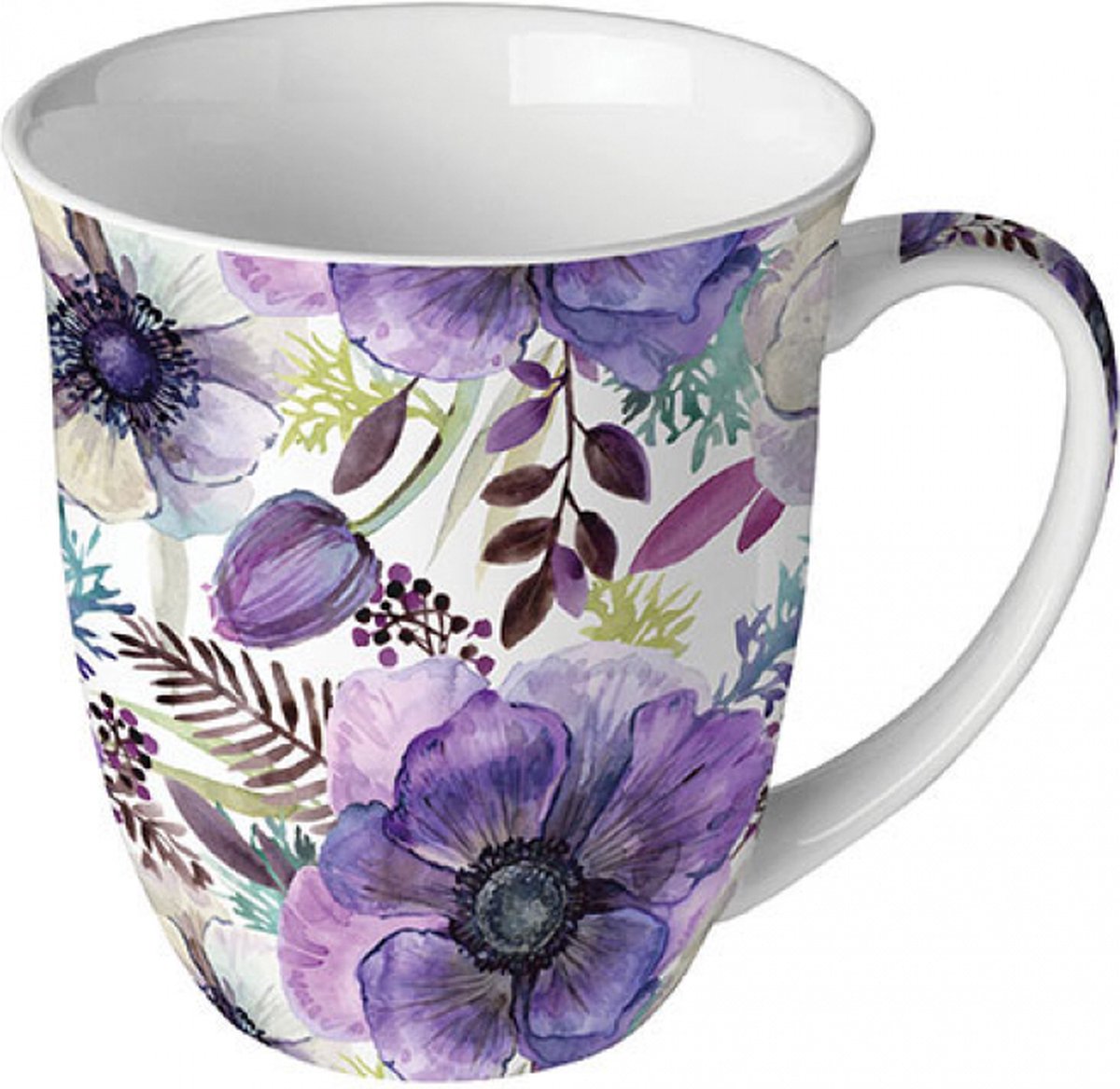 mok-beker-porselein-fine bone China-Ambiente-purple dream-paars-bloemen
