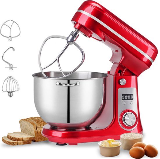 RVS Keukenmixer 6L - Professionele Deeg- en Kneedmachine - 4KG Capaciteit van KitchenBrothers — afbeelding 2