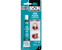 Bison Hard Plastic Lijm tube 25 ml, sterke lijm, temperatuurbestendig tot + 100°C, transparant, repareren van kunststof, verschillende soorten plastic