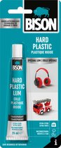 Bison Hard Plastic Lijm tube 25 ml, sterke lijm, temperatuurbestendig tot + 100°C, transparant, repareren van kunststof, verschillende soorten plastic