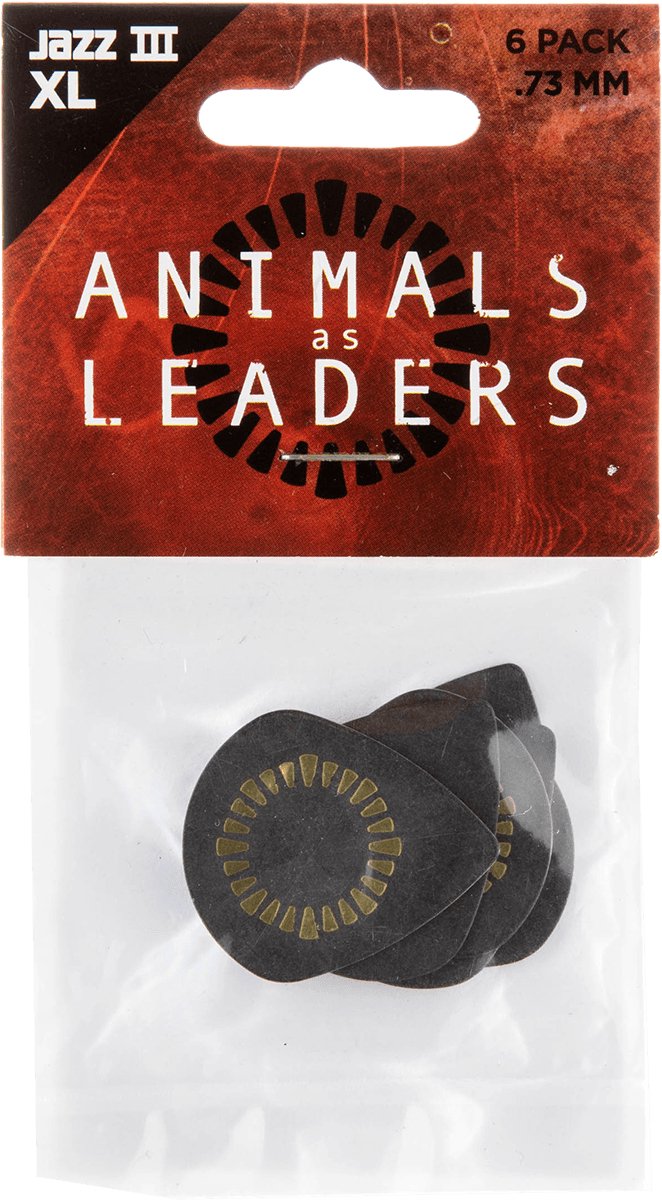 Jim Dunlop - Jazz III XL - Plectrum - Javier Reyes - Animals As Leaders - 0.73 mm - Zwart - 6-pack