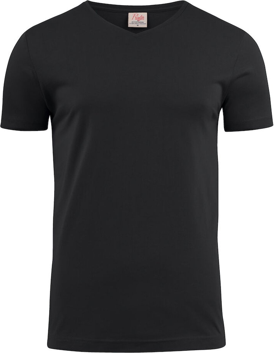 Printer T-shirt Heavy V-hals Man 2264024 Zwart - Maat 5XL