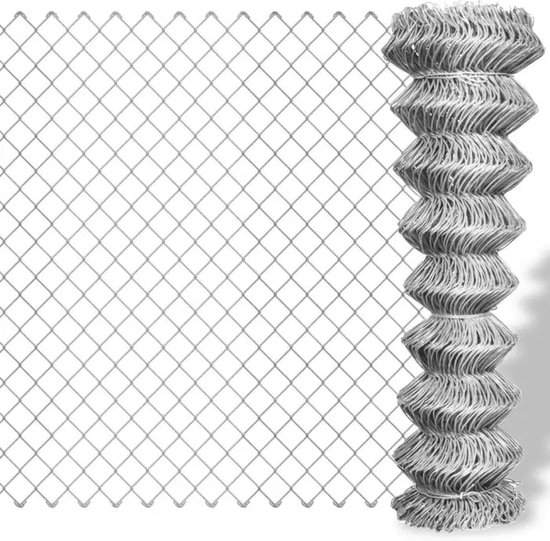 vidaXL Chain Link Fence Steel 3' 3"x49' 2" Green